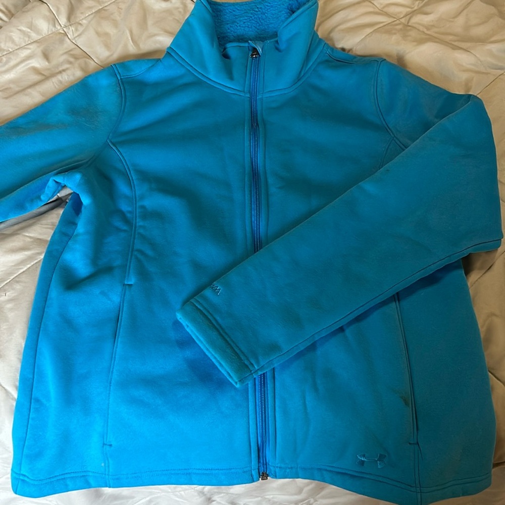 Blue Under Armour Women’s fleece jacket size Lg